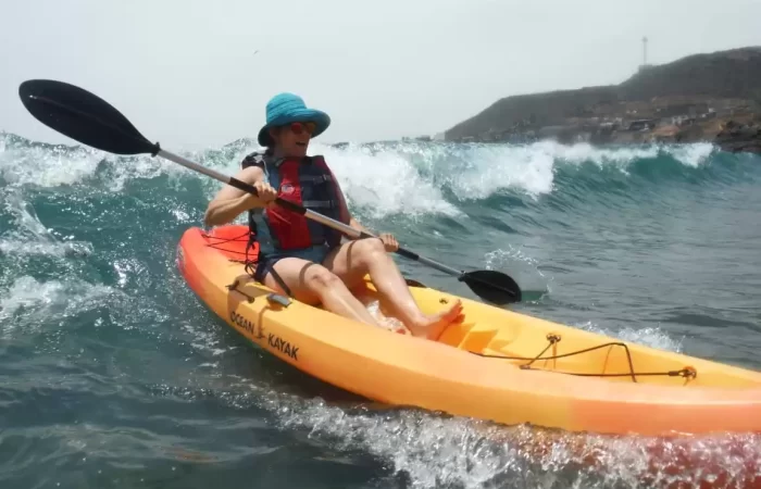 a man on a kayak