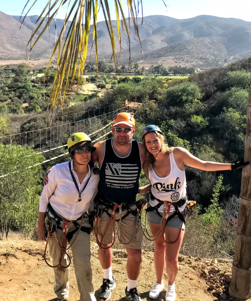 happy people with climbing gear