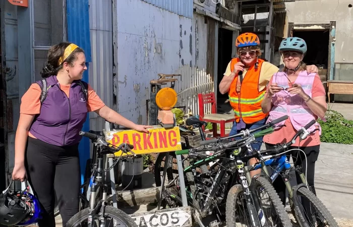 Bikes and three ladies