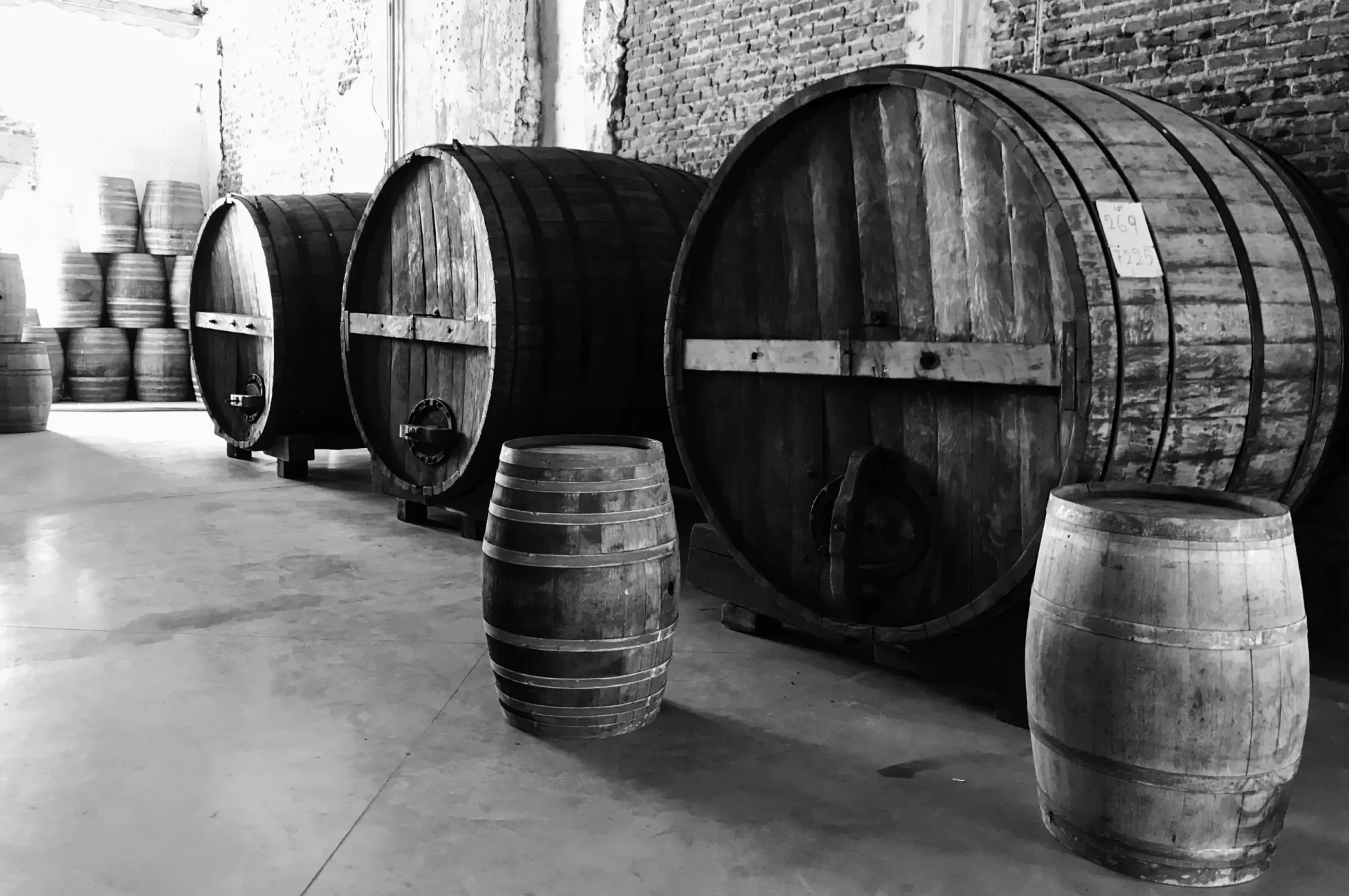 black and white barrels