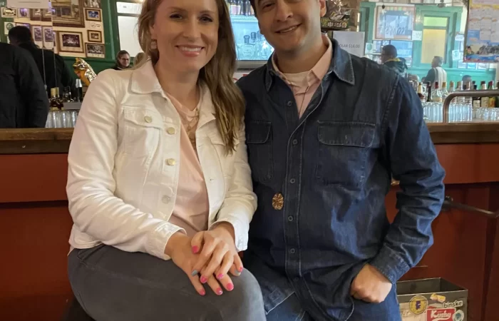 a couple at a bar