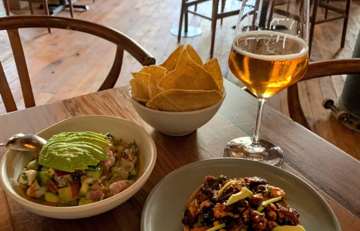 one tostada and beer