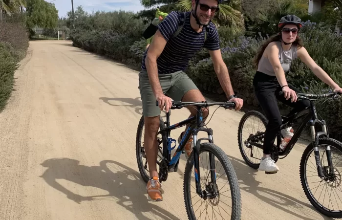 two cyclists